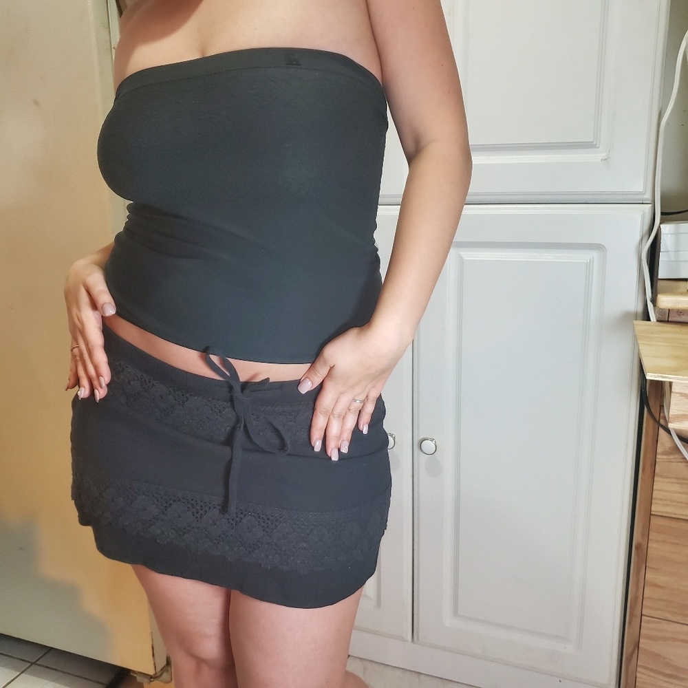 Crotchet Accented Summer Mini Skirt